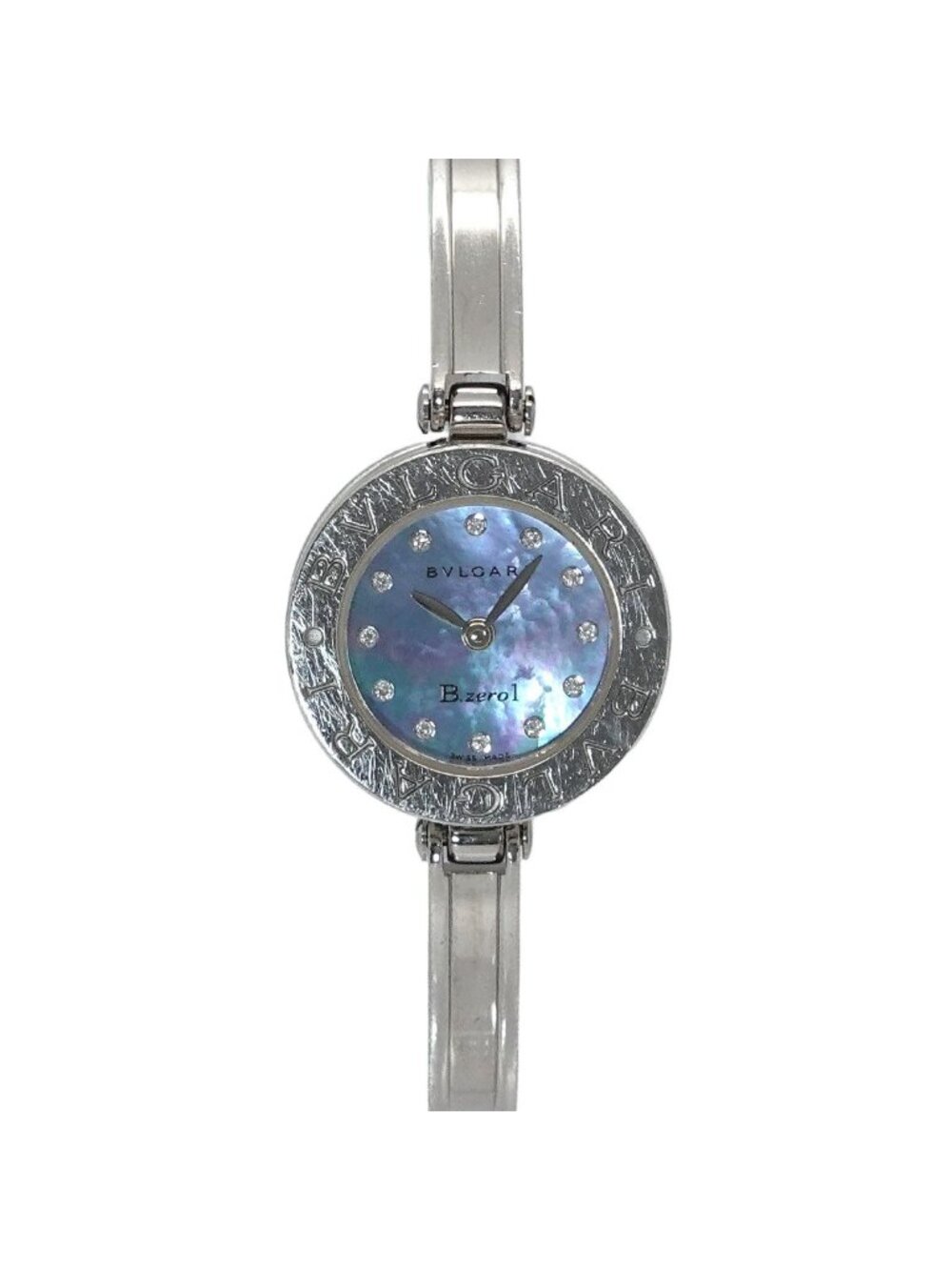 Bvlgari Bulgari Bvlga RI B.zero1 Bangle Watch Diamond Blue Shell Quartz